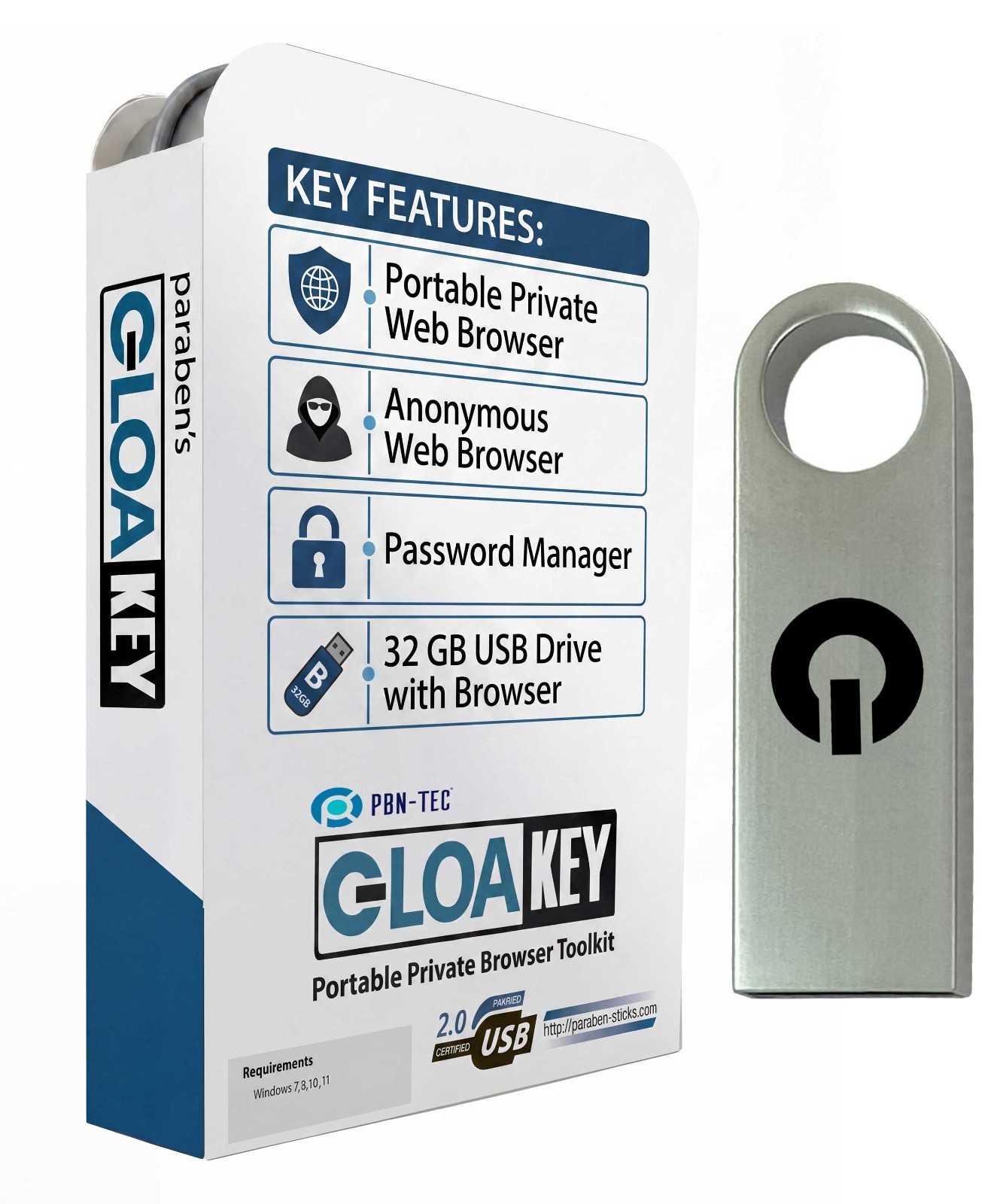 Cloakey Portable Web Browser - Anonymous Portable Privacy USB Drive with Browser