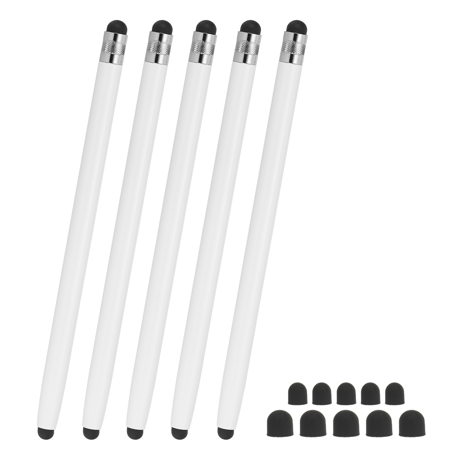 5 Pcs Stylus Pens for Touch Screens, 2 in 1 Universal Capacitive Stylus, White