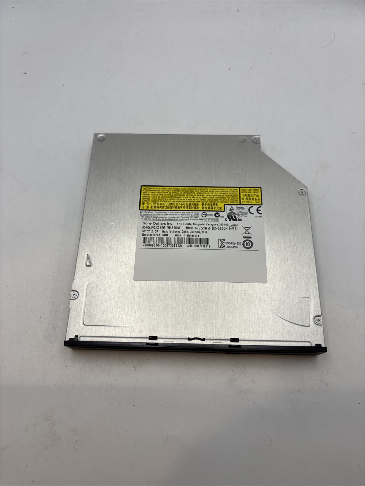 SONY Optiarc BD-ROM/DVD/CD Rewritable Drive BC-5650H