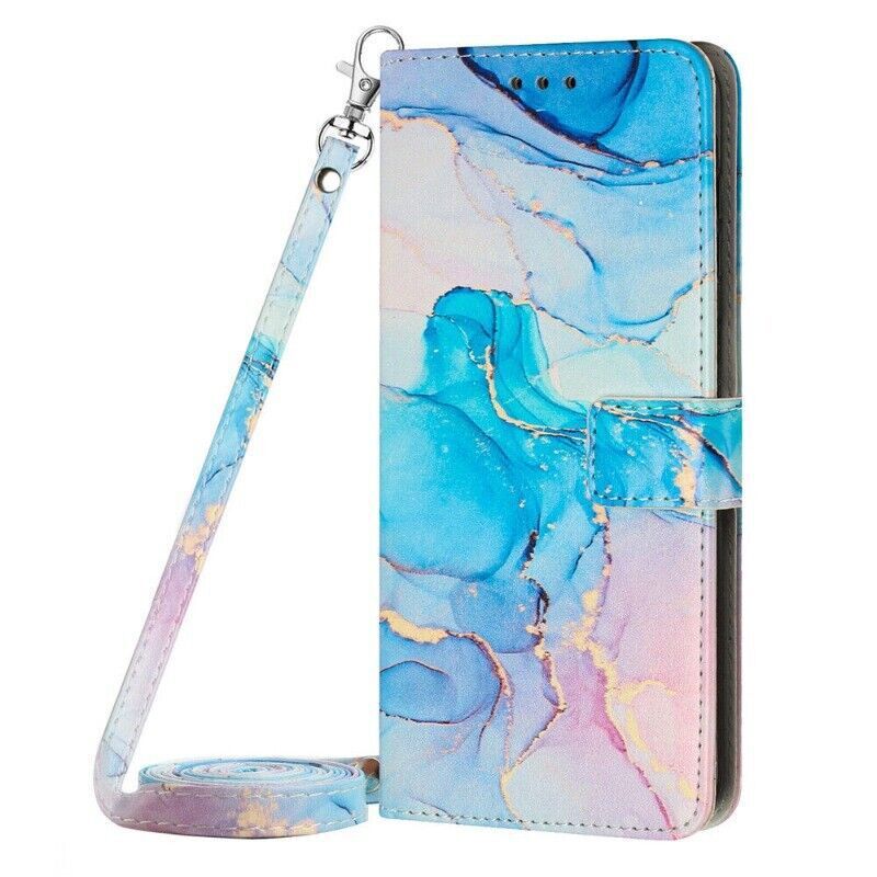 Marble Leather Wallet Cover Case For Oppo Reno 12 A79 A17 A16 A60 A57 Realme