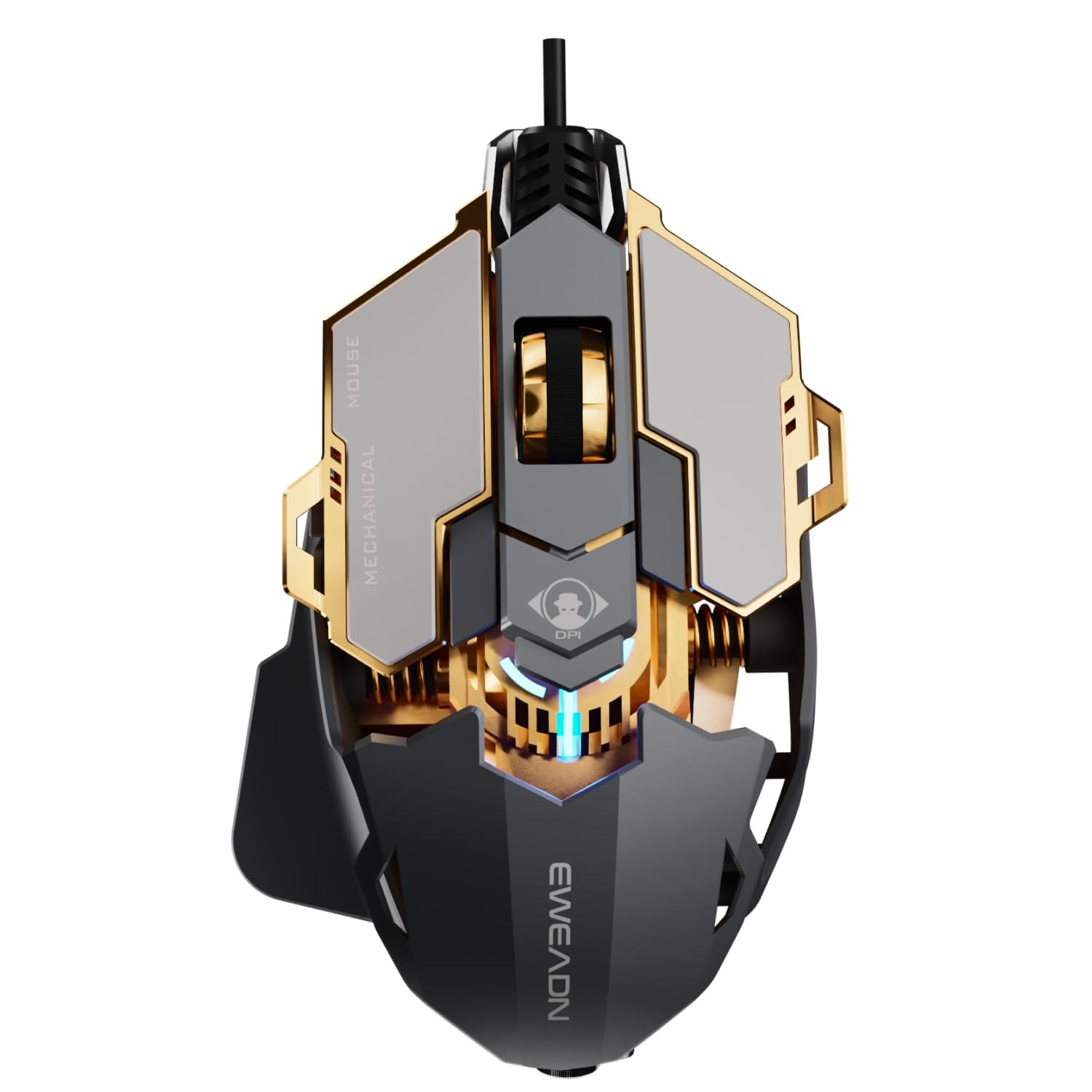 EWEADN G5 Wired Gaming with Adjustable Tail, 12800 DPI Programmable Computer ...