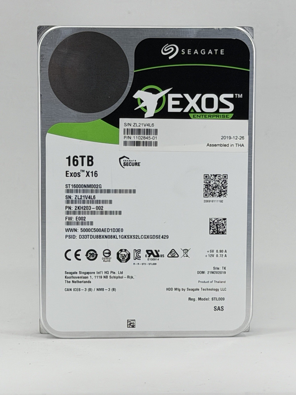 Seagate Exos X16 16TB 3.5" Enterprise SAS 12Gb/s Hard Drive - Preowned & Tested