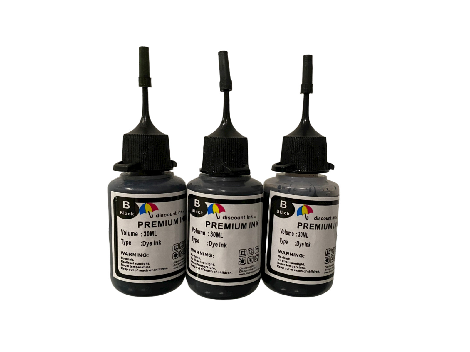 Refill Dye Ink for HP 63 63XL Black Ink Cartridge 3x30ml for ENVY 4512 4520 5540