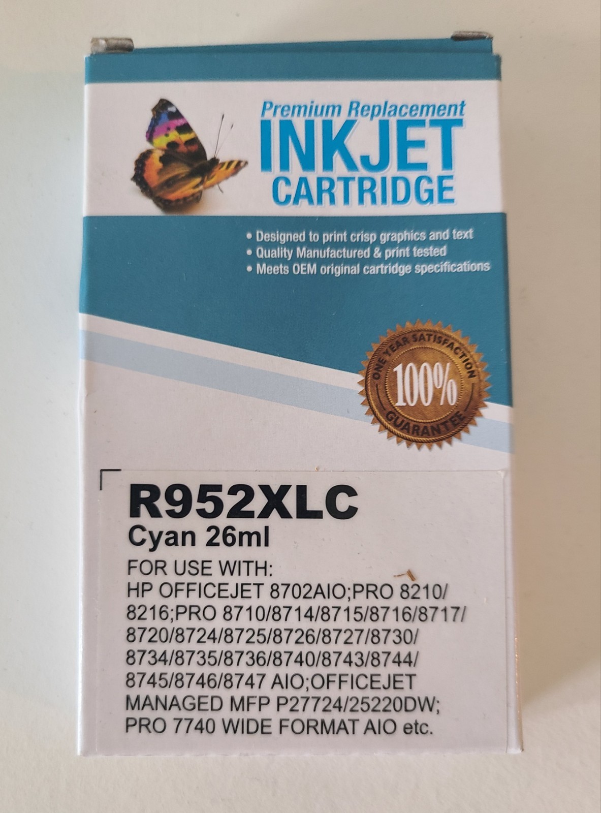 Premium Replacement INKJET Cyan Ink Cartridge - R952XLC