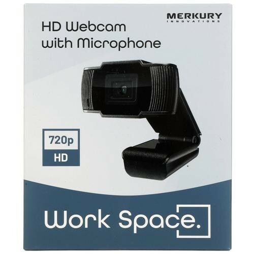 New Merkury Innovations 720p HD Work Space Webcam with Microphone Black