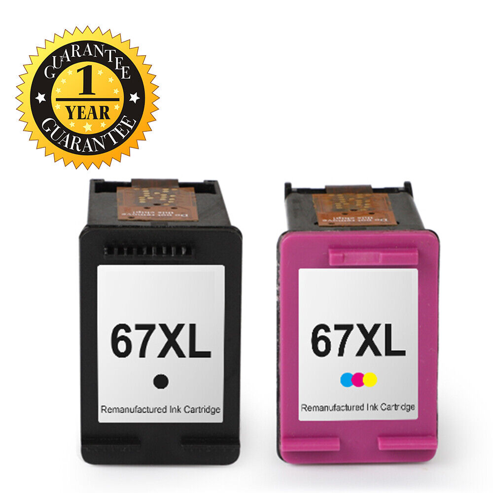 2PK Replacement 67XL High Yield Ink for HP Deskjet 1255 2722 2732 2752 2755 4158