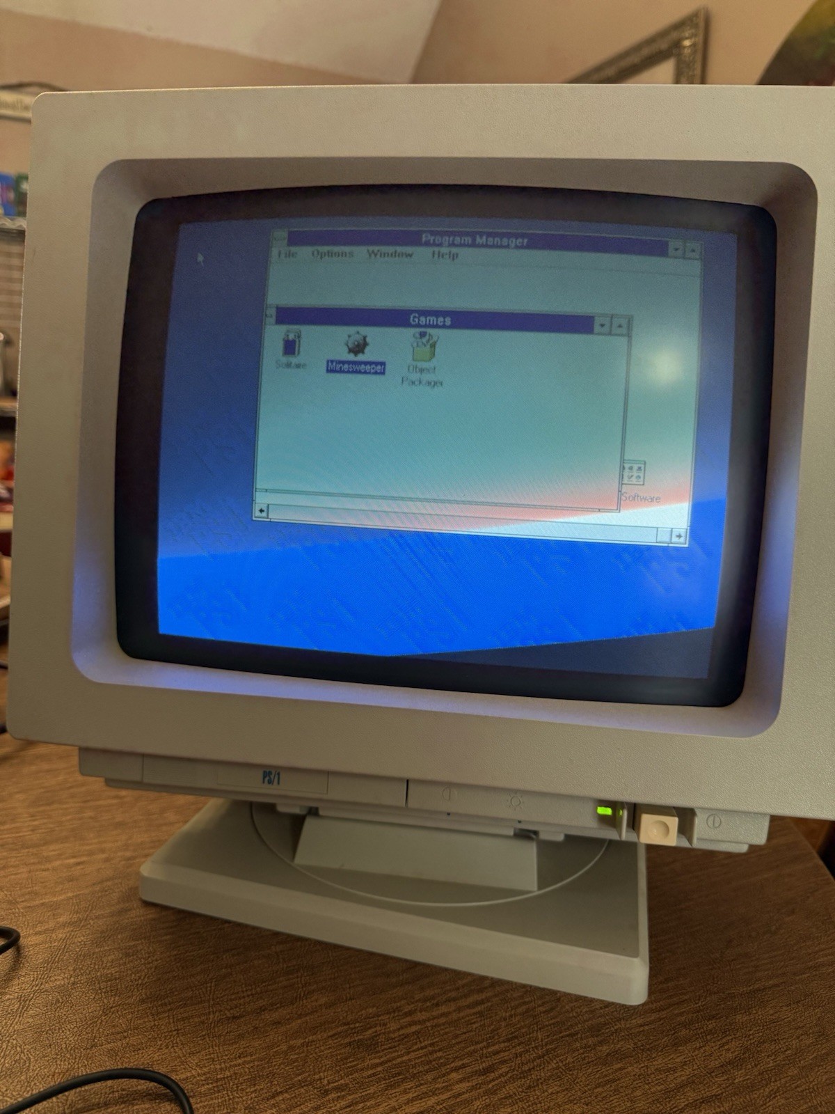 IBM PS/1 CONSULTANT 2155 g54 COMPUTER (Windows 3.1) & ORIGINAL PS/1 MONITOR
