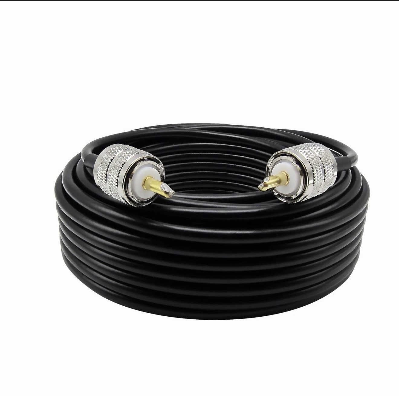 Rydocyee CB Coax Cable 50 Feet Solid Copper UHF Male PL-259 to UHF Male PL-259 L