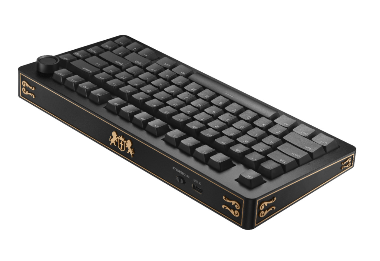 FINEDAY M80, Aluminum Custom Mechanical Keyboard, Gold Engraving & Knob,