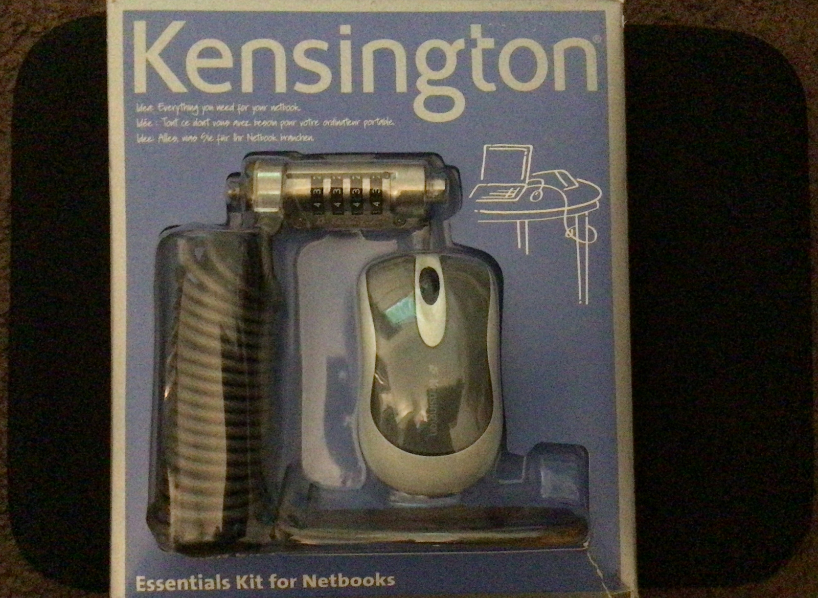 Kensington Essentials Kit for Netbooks Mouse, Lock, Protective Sleeve NEW