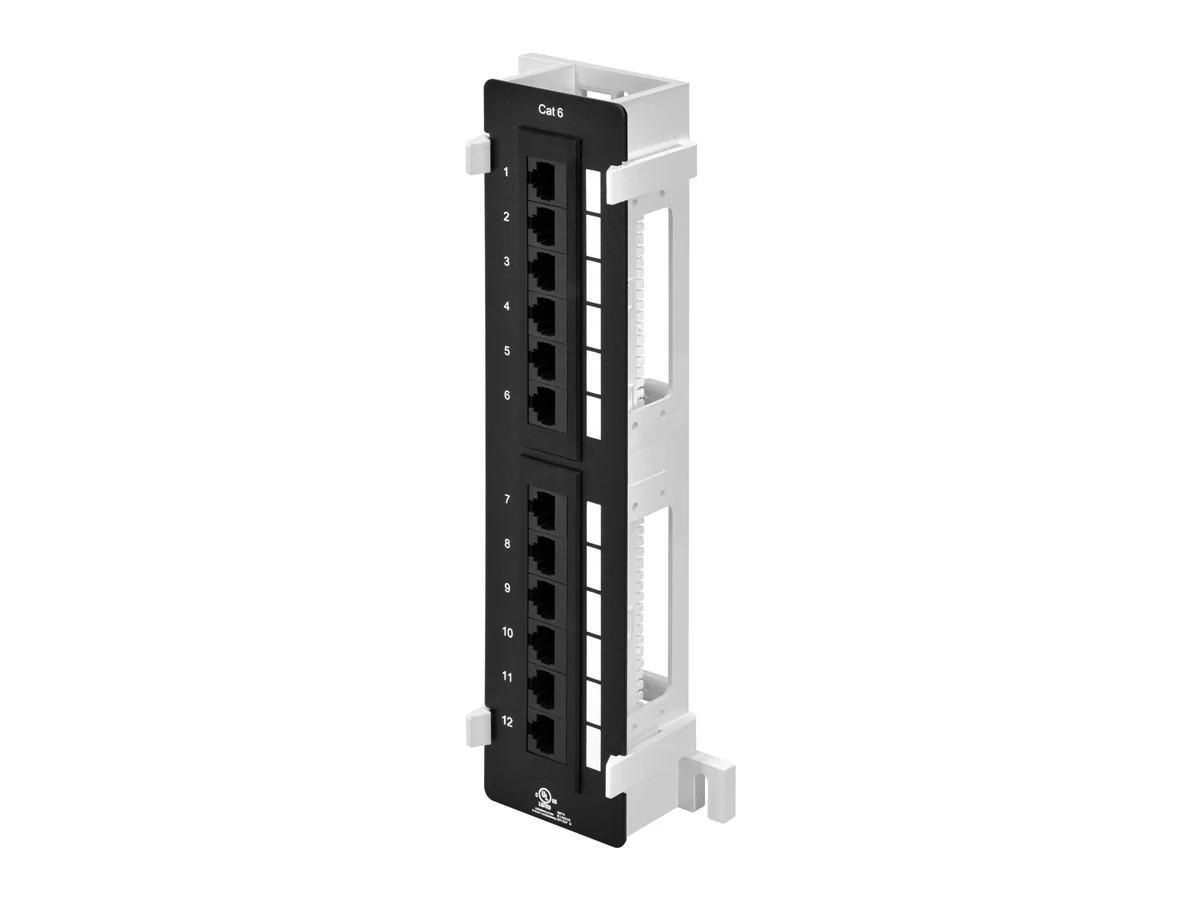 Monoprice 12-port Vertical Cat6 Mini Patch Panel, 110 Type (568A/B Compatible)