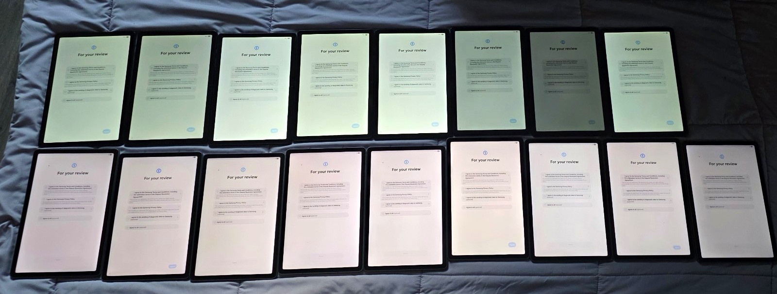 Lot of 17 Samsung Tablets Unlocked 9x Tab S9 FE 128GB + 8x Tab A9+ 64GB 5G