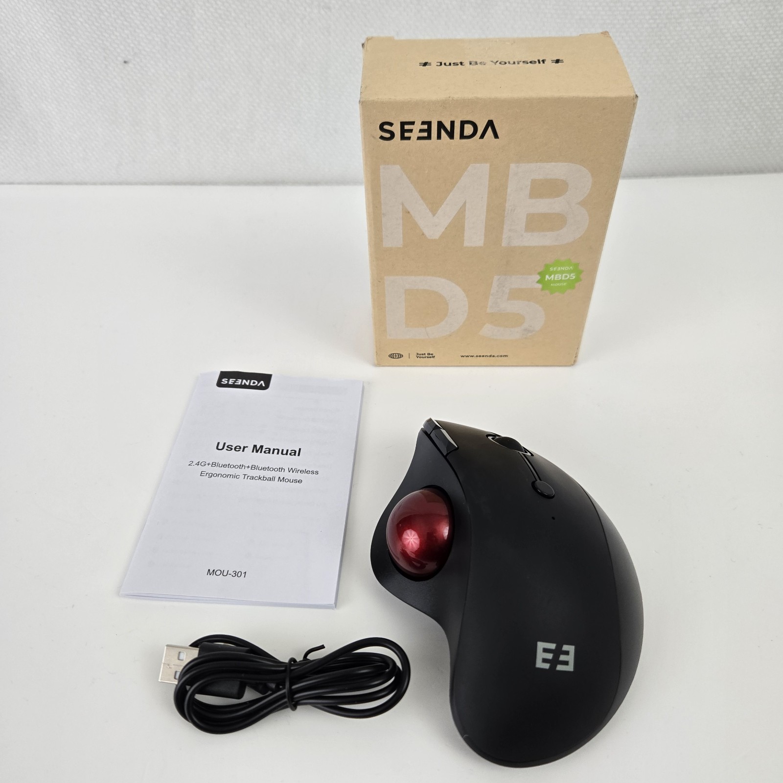 MBD5 Seenda Wireless Dual-Mode Ergonomic Trackball Mouse Model MOU-301