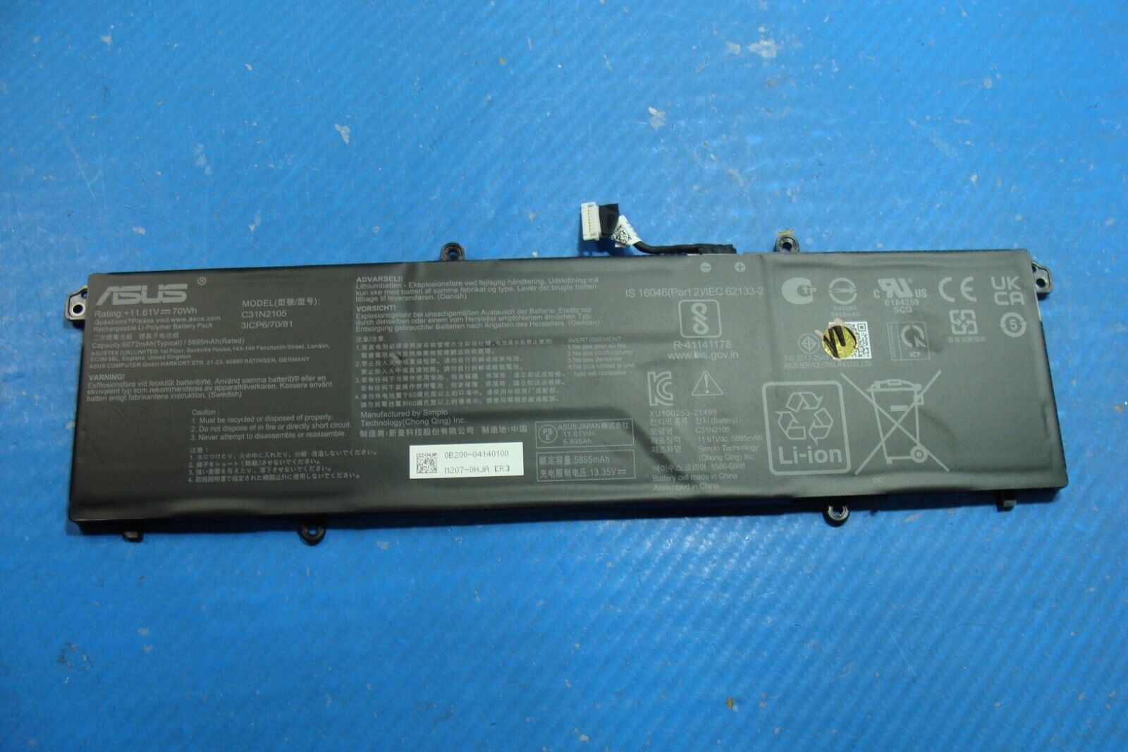 Asus VivoBook 14.5” S 14X OLED S5402Z OEM Battery 11.61V 70Wh 6072mAh C31N2105