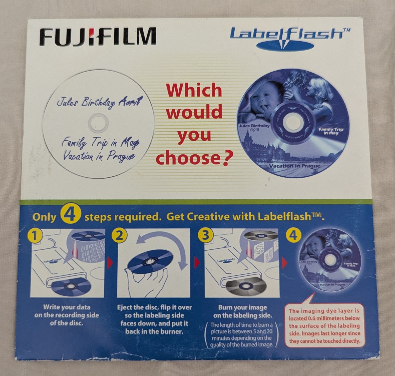 FujiFilm LabelFlash, DVD-R, 4.7GB, Sample DVD