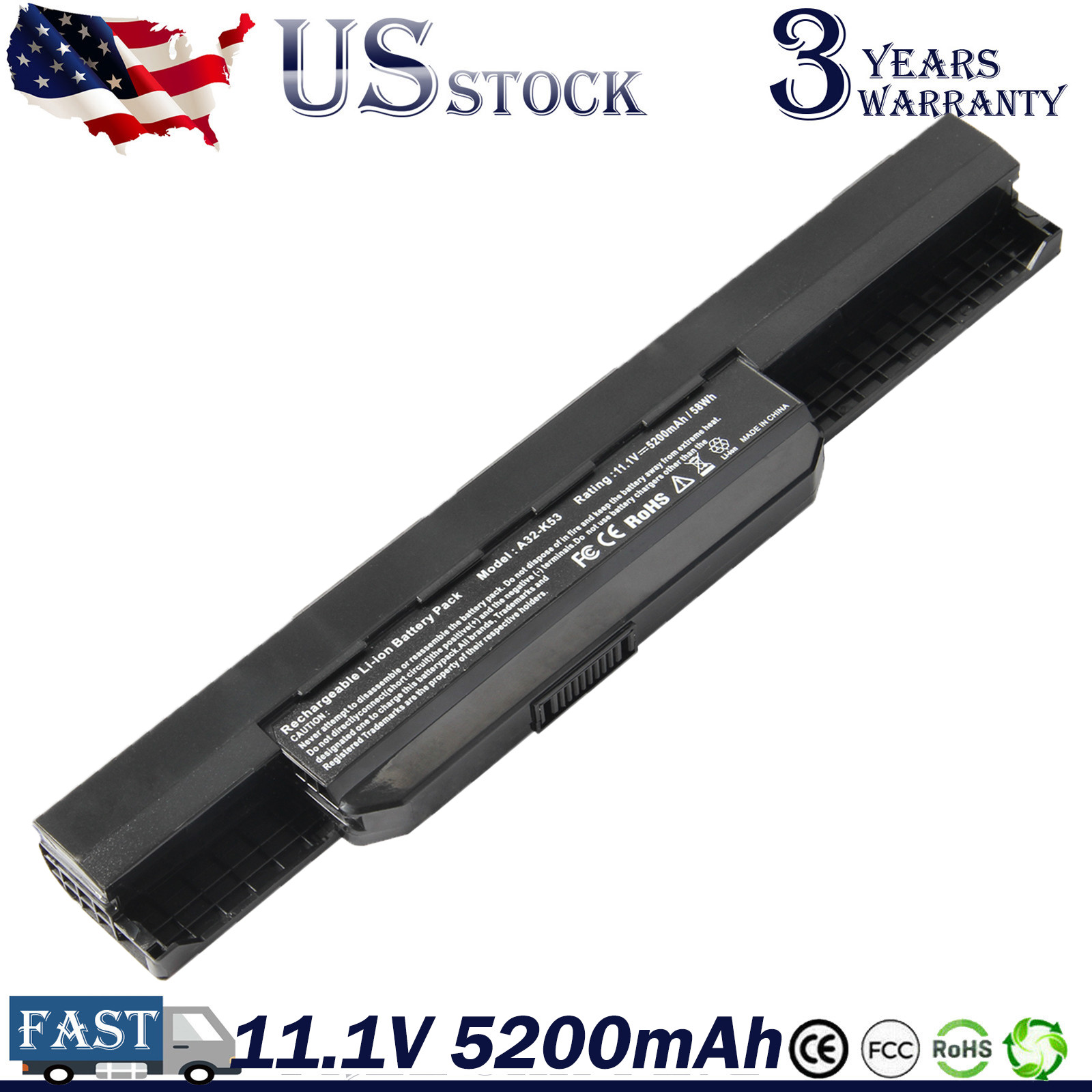 Battery Pack A32-K53 A41-K53 for ASUS K53 K53E X54C X53S X53 K53S X53E 6cell