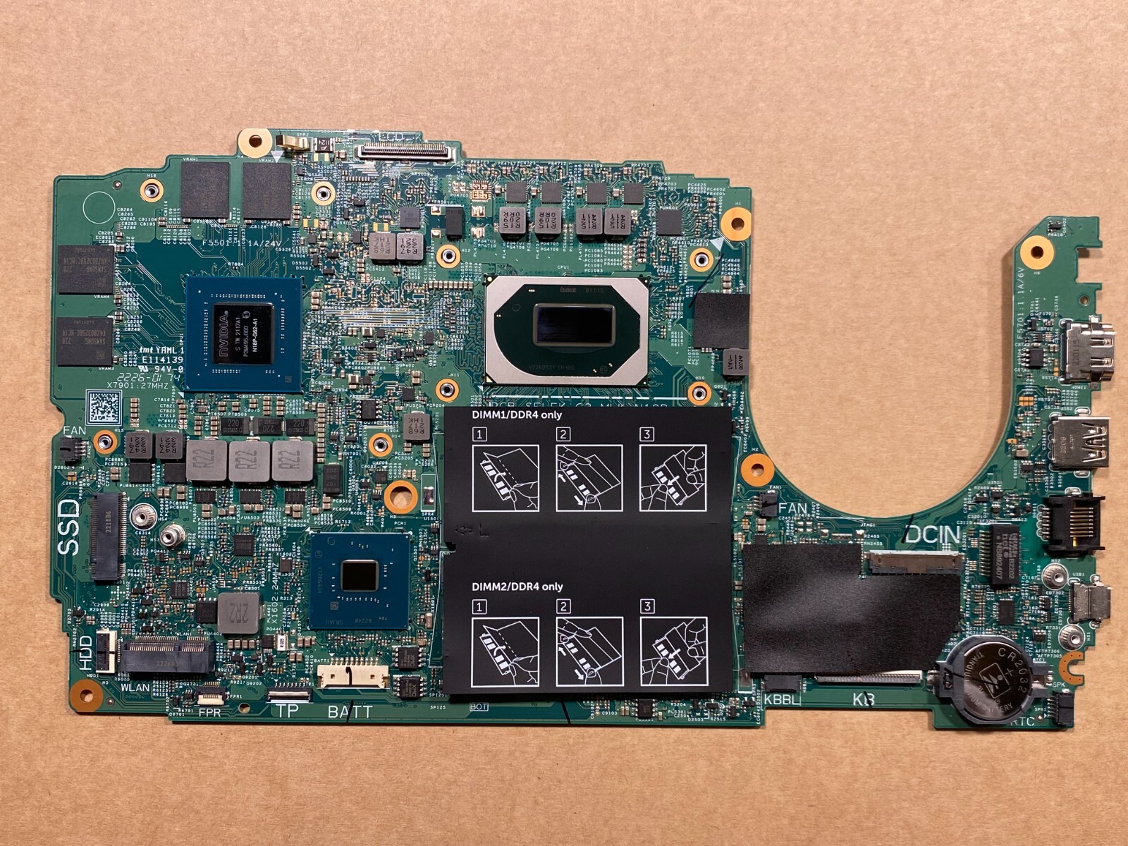 NEW Dell G3 3500 G5 5500 Motherboard Intel i7-10750H Nvidia GTX1650TI D1G65