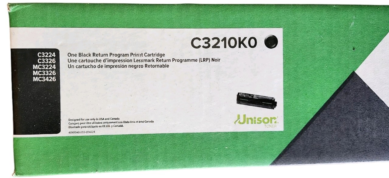 Genuine Lexmark C3210K0 Black Toner C3224 C3326 MC3224 MC3326 MC3426 New Sealed