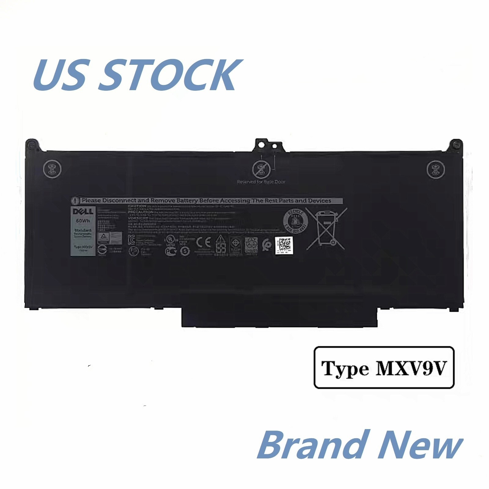 Genuine OEM MXV9V Battery For Dell Latitude 7300 7400 5VC2M N2K62 5300 7.6V 60Wh