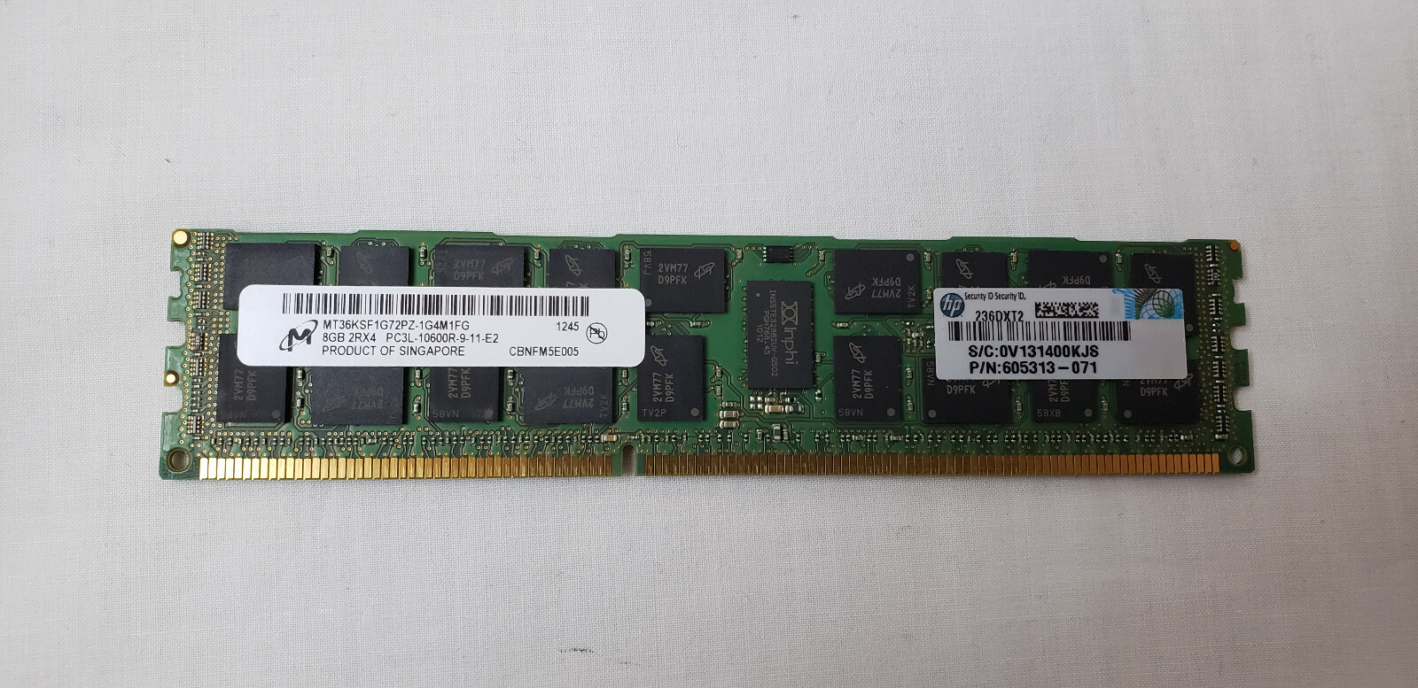 Lot (8) MICRON MT36KSF1G72PZ-1G4 8GB 2Rx4 PC3L-10600 1333MHz, SERVER MEMORY