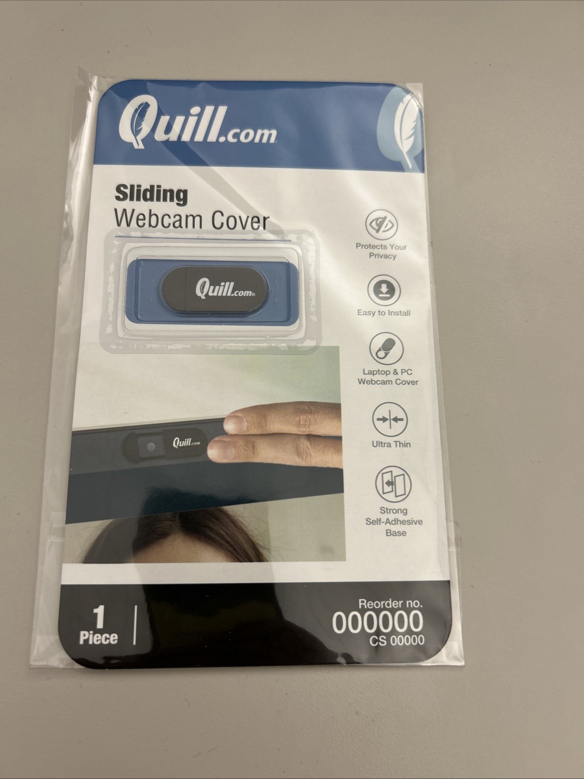 lot of 2 Quill Brand® Slide Series Sliding Webcam Cover - Black