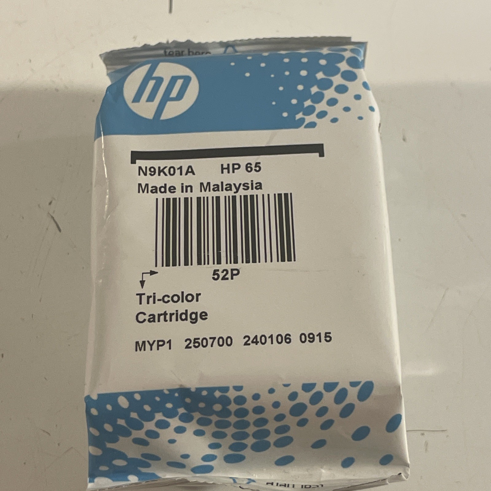Genuine HP 65 Tri-color Ink Cartridge - HP DeskJet/HP Envy/HP AMP - NEW No Box