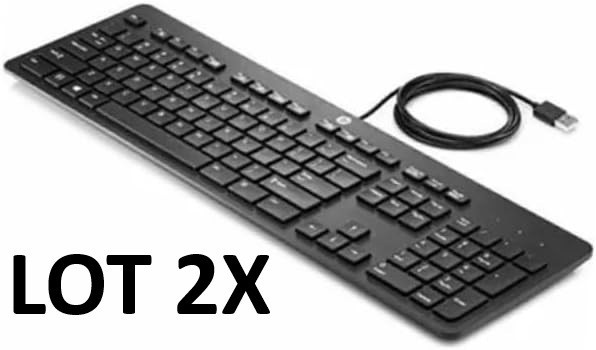 Lot 2x HP Slim Keyboard USB Wired KBAR211 New Open Box