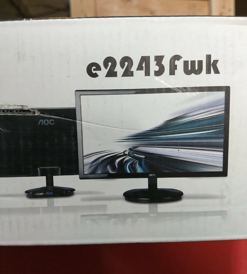 NIB AOC e2243fwk monitor 21.5" 1920x1080 resolution LED