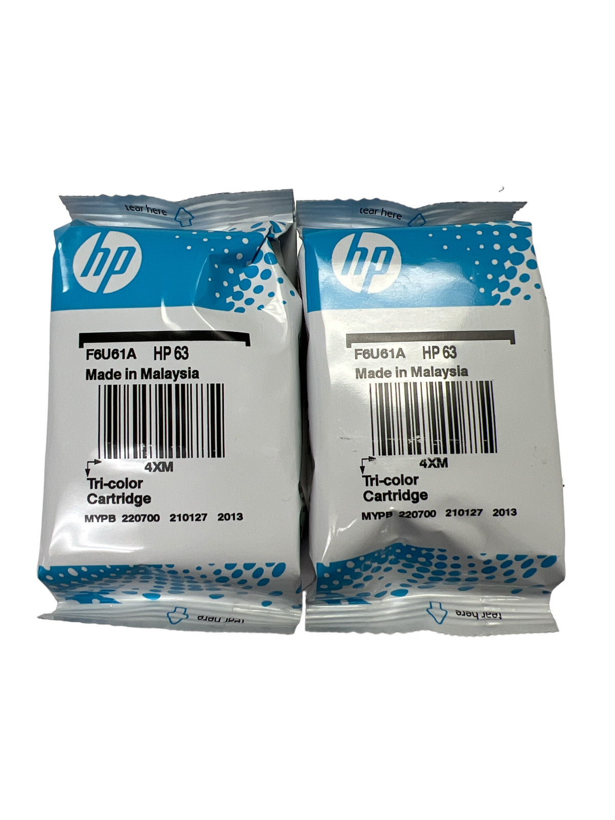 Genuine New HP 63 Tri-Color Ink Cartridges Combo F6U61A 2/2025 - 2 PK