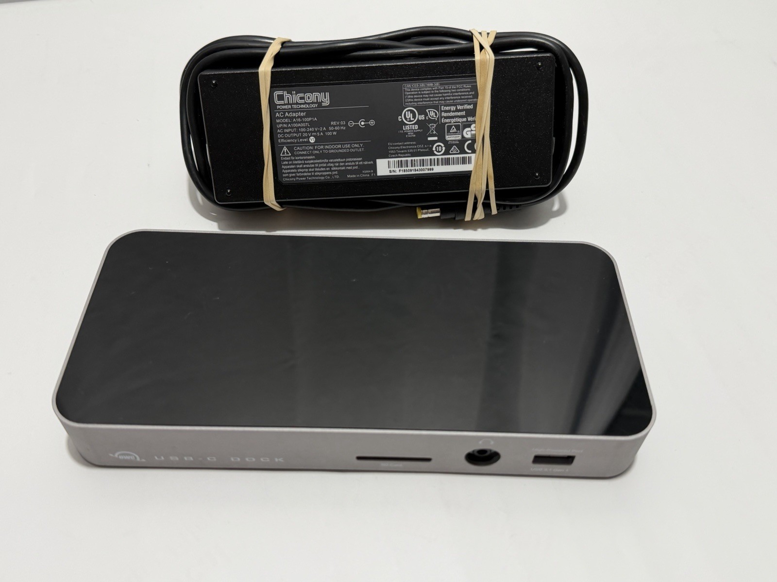 OWC USB-C Thunderbolt Dock OWCTCDK10PMHSG Docking Station +AC POWER- 