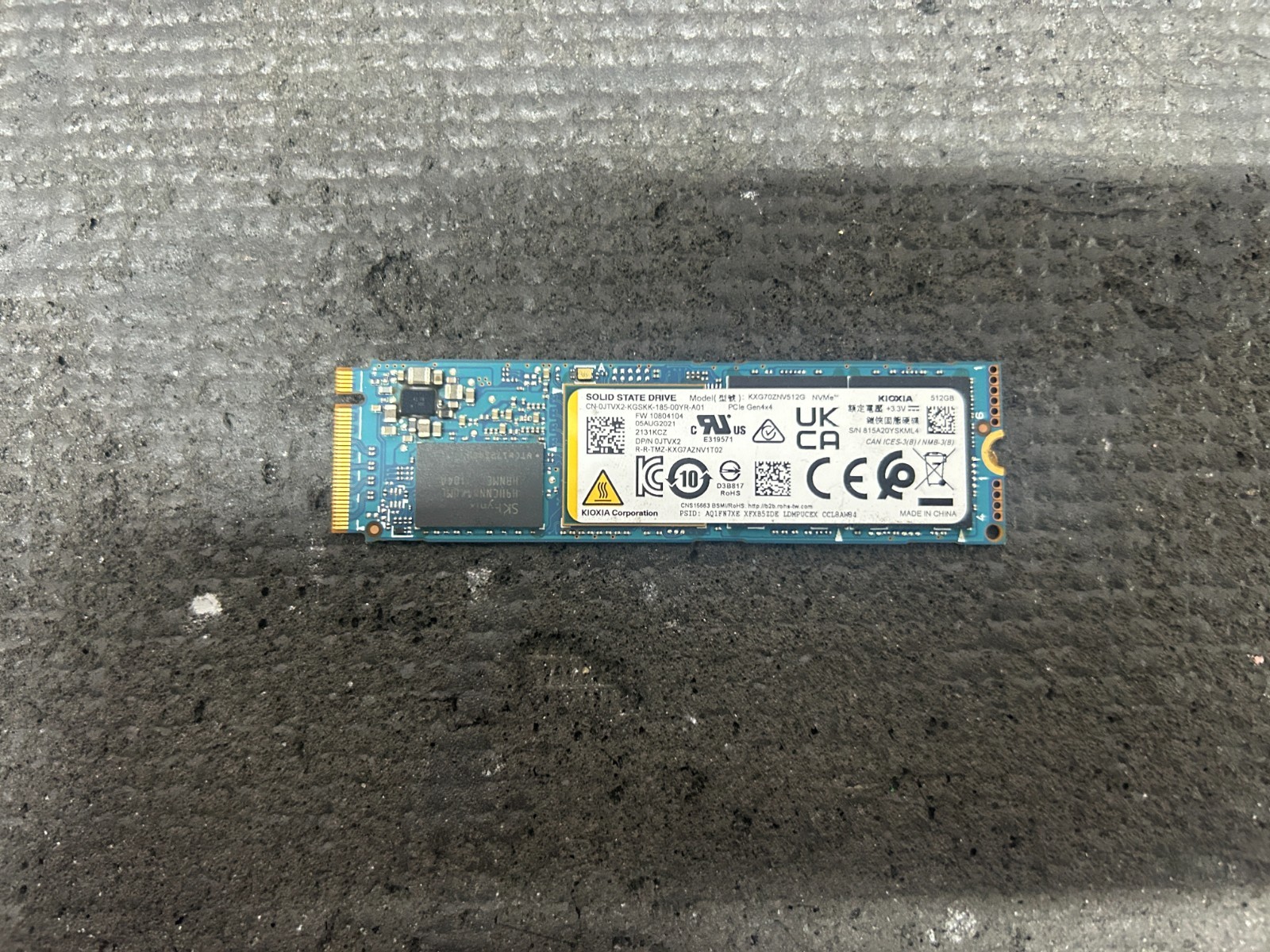 KIOXIA 512GB M.2 2280 NVMe PCIe Gen4 x4 SSD KXG70ZNV512G - 98% Health