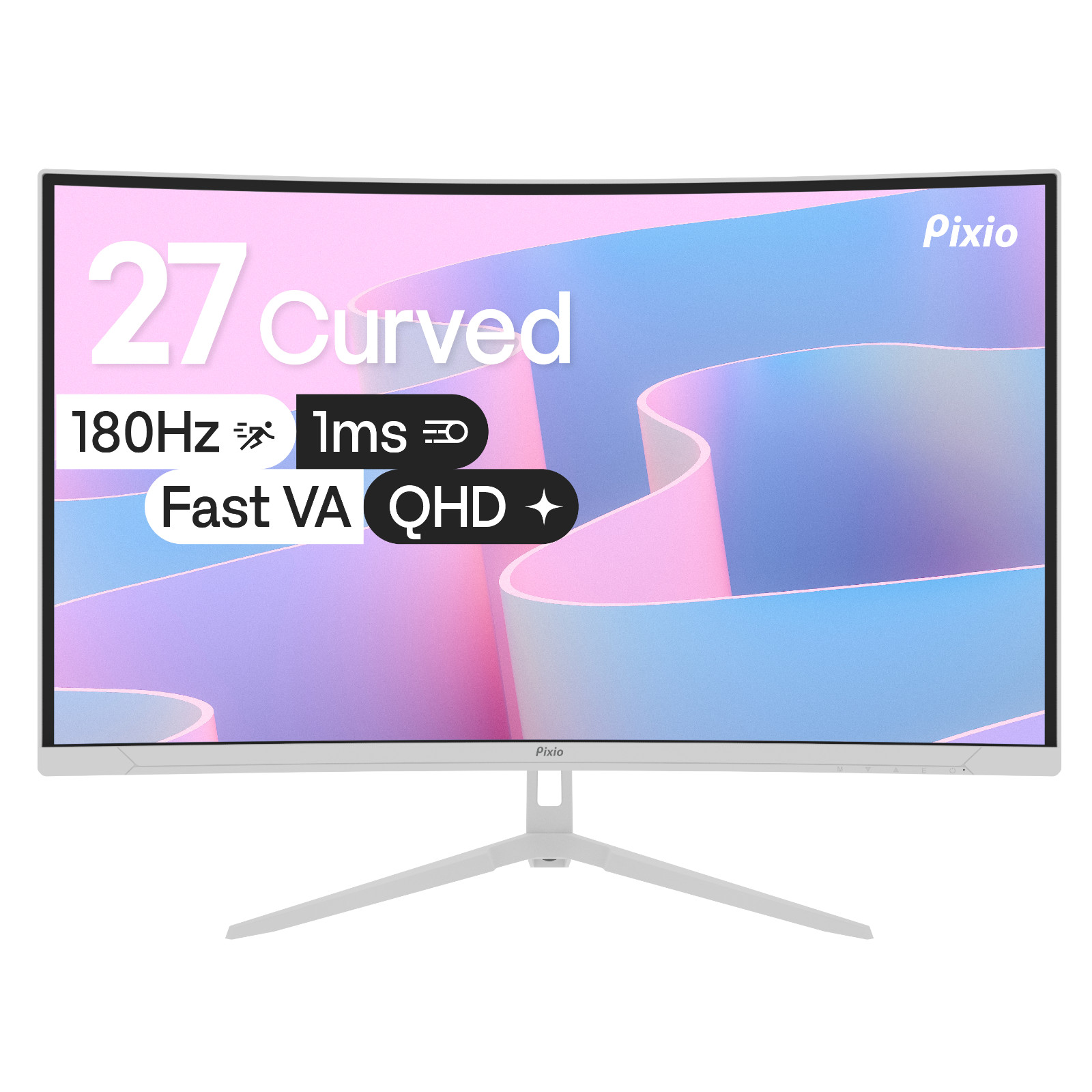 Pixio PXC278 Wave White 27" Curved 1440p 1ms 180Hz Gaming Monitor B-STOCK 112170