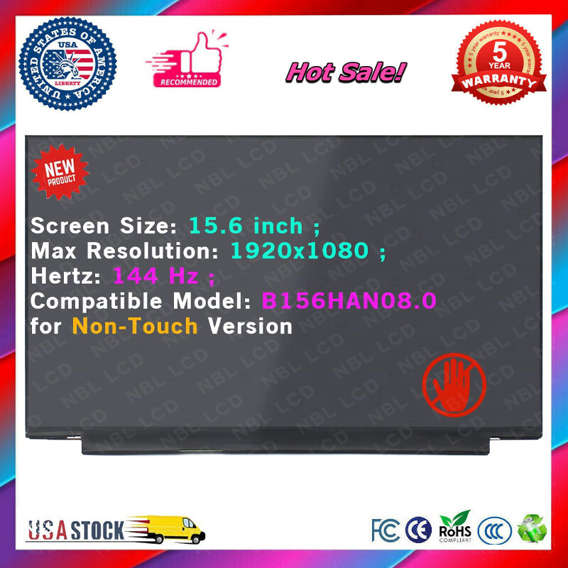 15.6" LP156WFG-SPM1 LCD Non-Touch Screen Display Panel 144Hz 40Pin 1920x1080 A+