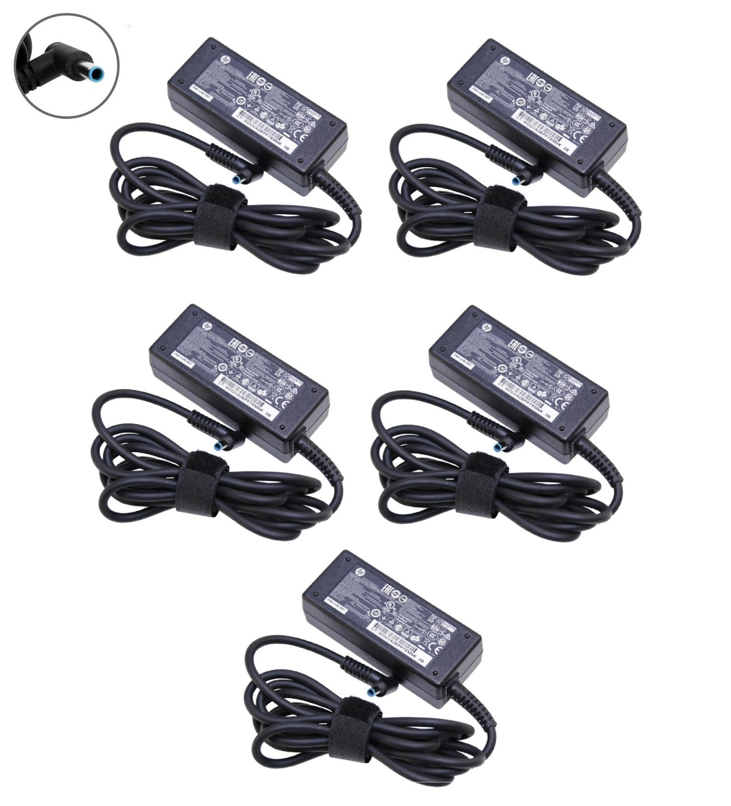 5pc Genuine HP 45W AC Adapter Fo Model 15 Laptop Charger 15-da 15-db 15-dq 15-dy