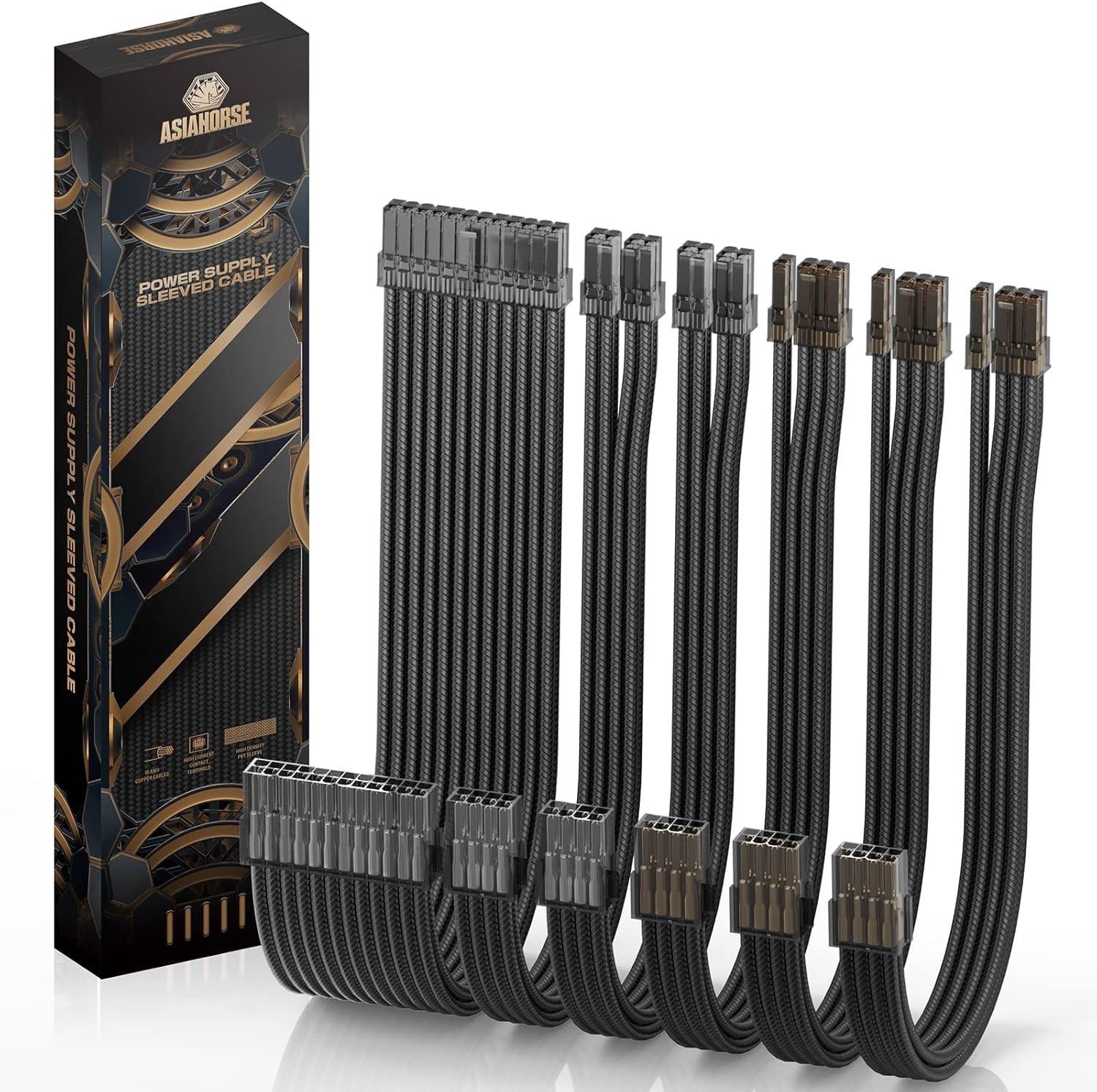 RGB 16AWG PSU Power Supply Extension Kit - Dual CPU Support & Aesthetic Upgrade
