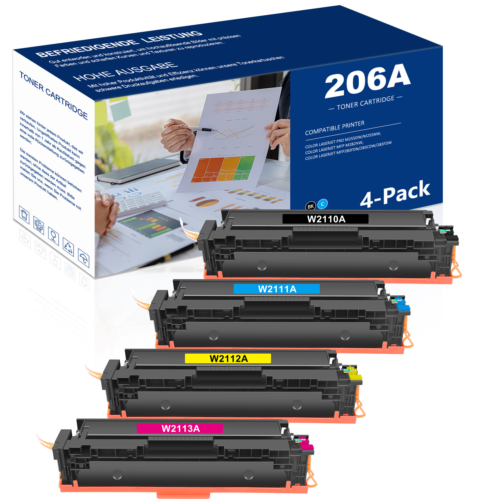 WITH CHIP W2110A For HP 206A Toner Black lot LaserJet Pro M283fdw M283cdw M255