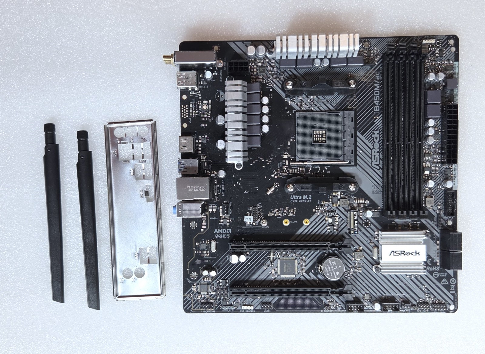 ASRock B450M/ac R2.0 AM4 Micro ATX Motherboard WiFi Excellent