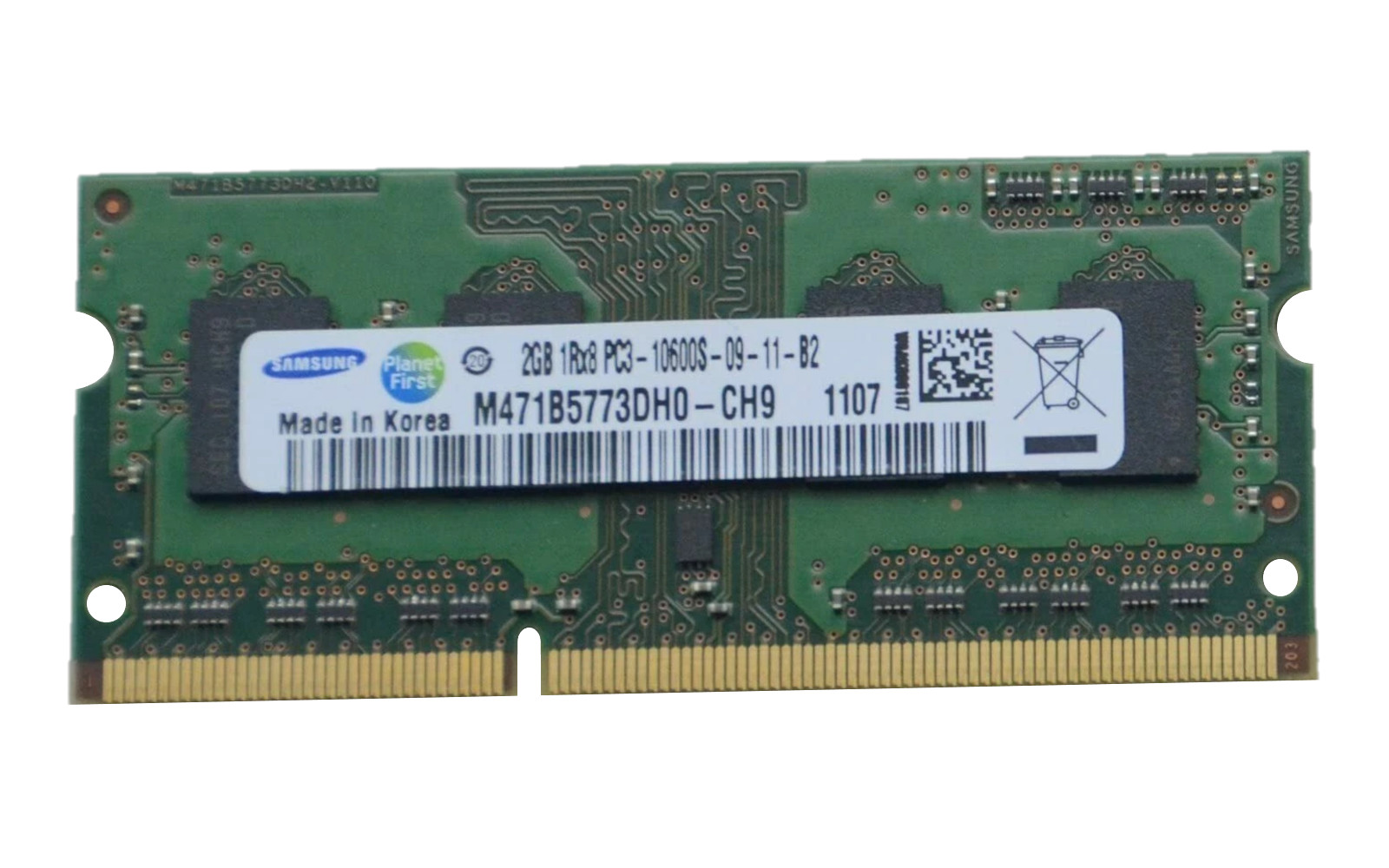 Memory Samsung 10600S 2GB Laptop PC RAM DDR3 1RX8 M471B5773CHS-CH9 (B1)