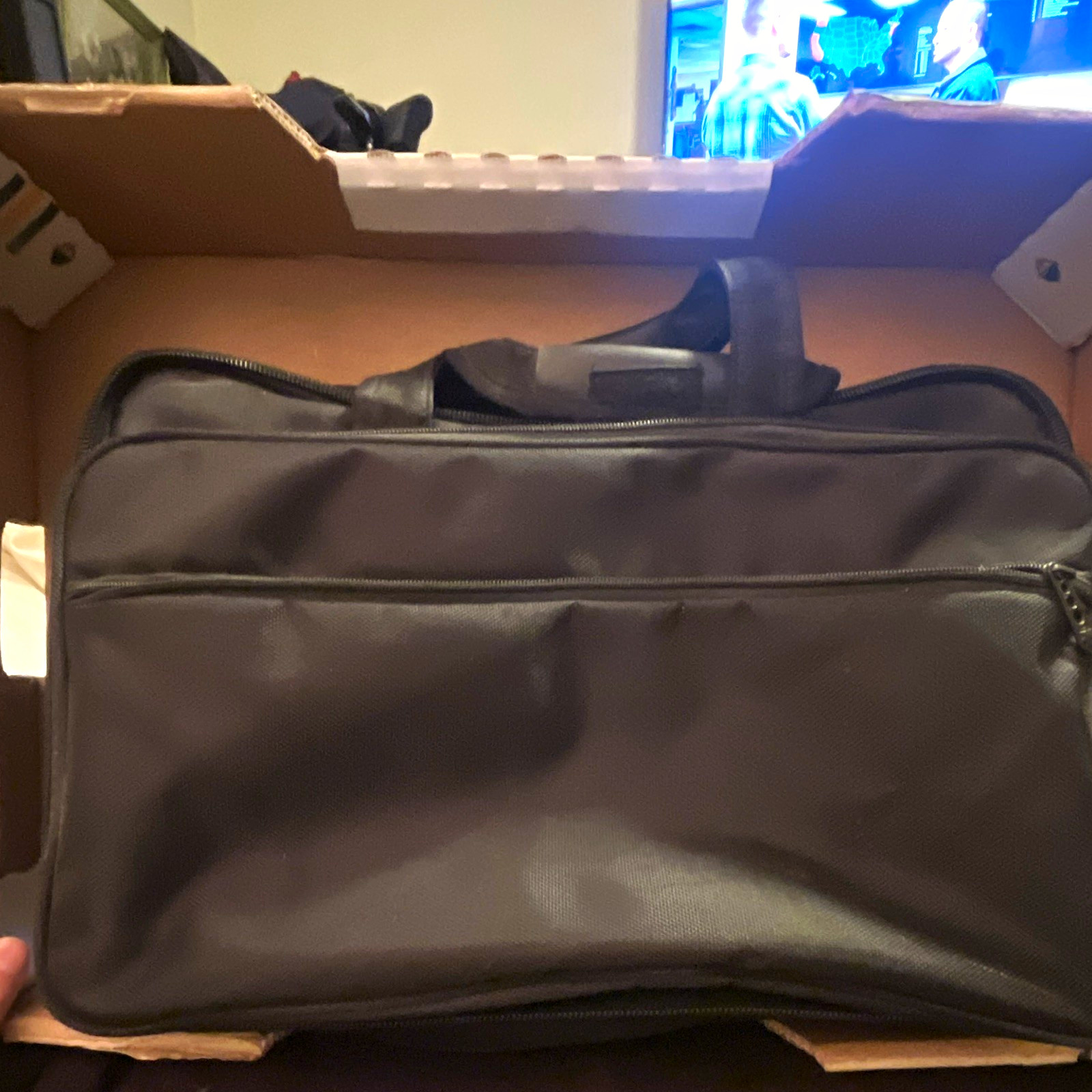 Black Padded Laptop Briefcase Carrying Case with Partitions, Solid Pattern