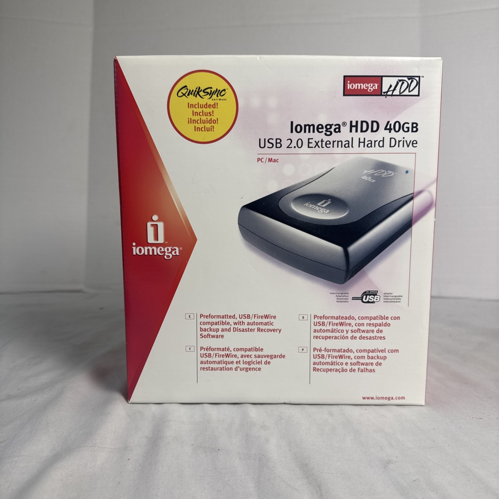 Iomega HDD 40 Gigabyte USB 2.0 External Hard Drive Computer Storage NEW IN BOX