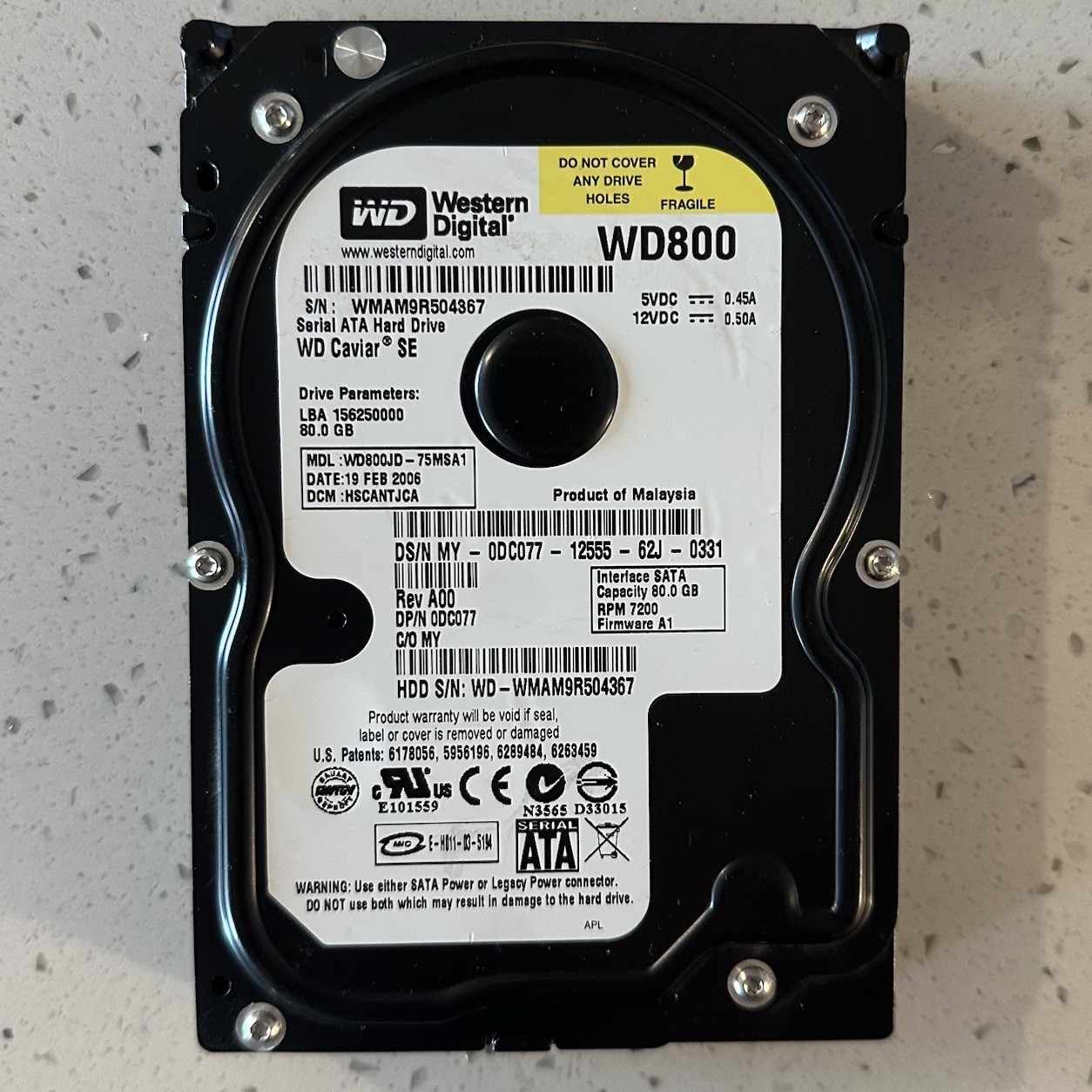 Western Digital WD800 (WD800JD-75MSA1) - 80GB SATA Hard Drive