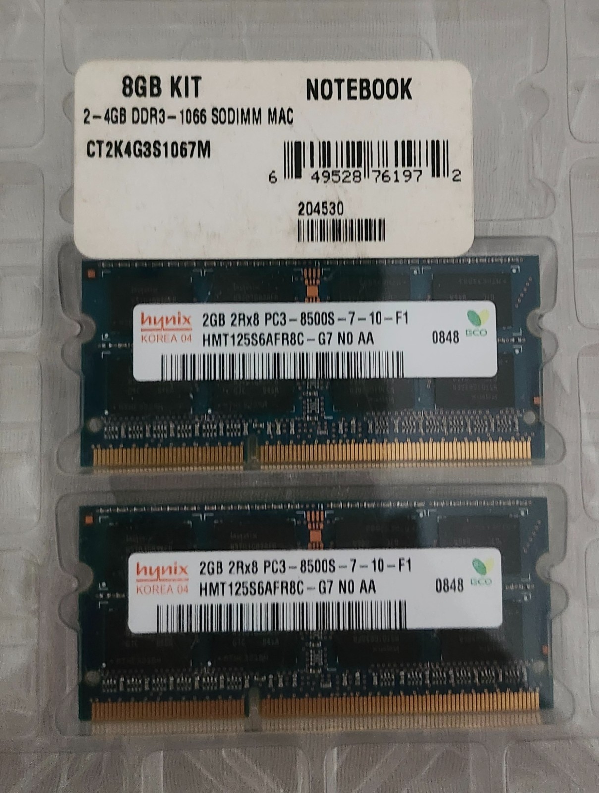 A1286, A1278 Apple MacBook Pro Ram Memory SK Hynix 12800s DDR3 4GB (2*2Gb)
