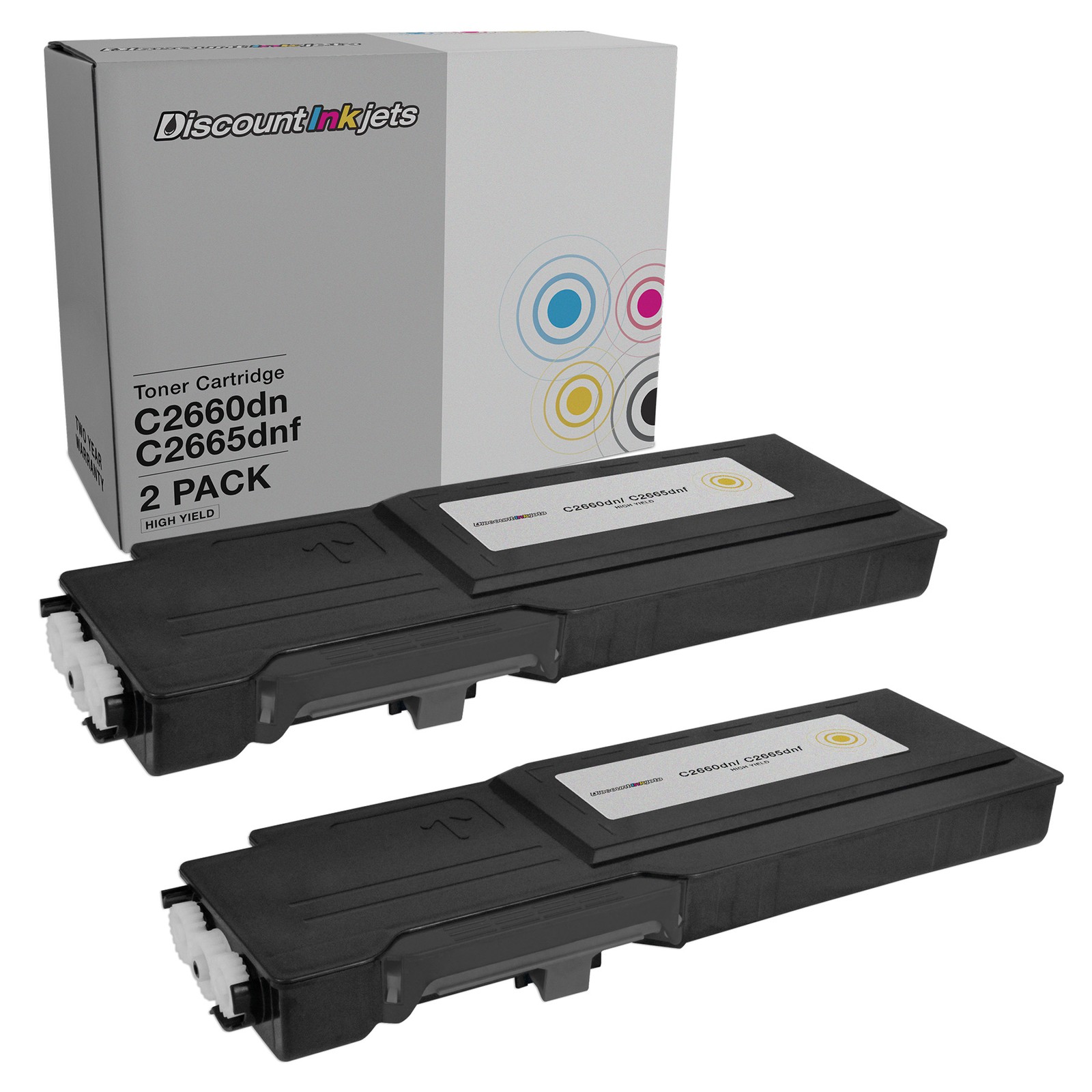 2PK YELLOW 593-BBBR Laser Toners for Dell C2660DN C2665dnf HIGH Yield Cartridge