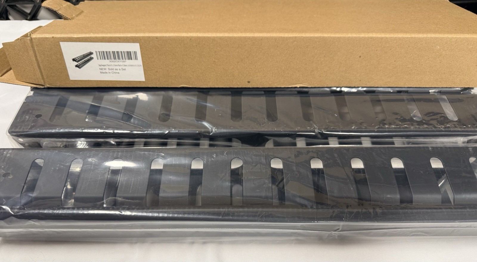 2 Pack 1U 19Inch Cable Management Horizontal Metal Rack Mount Server Black