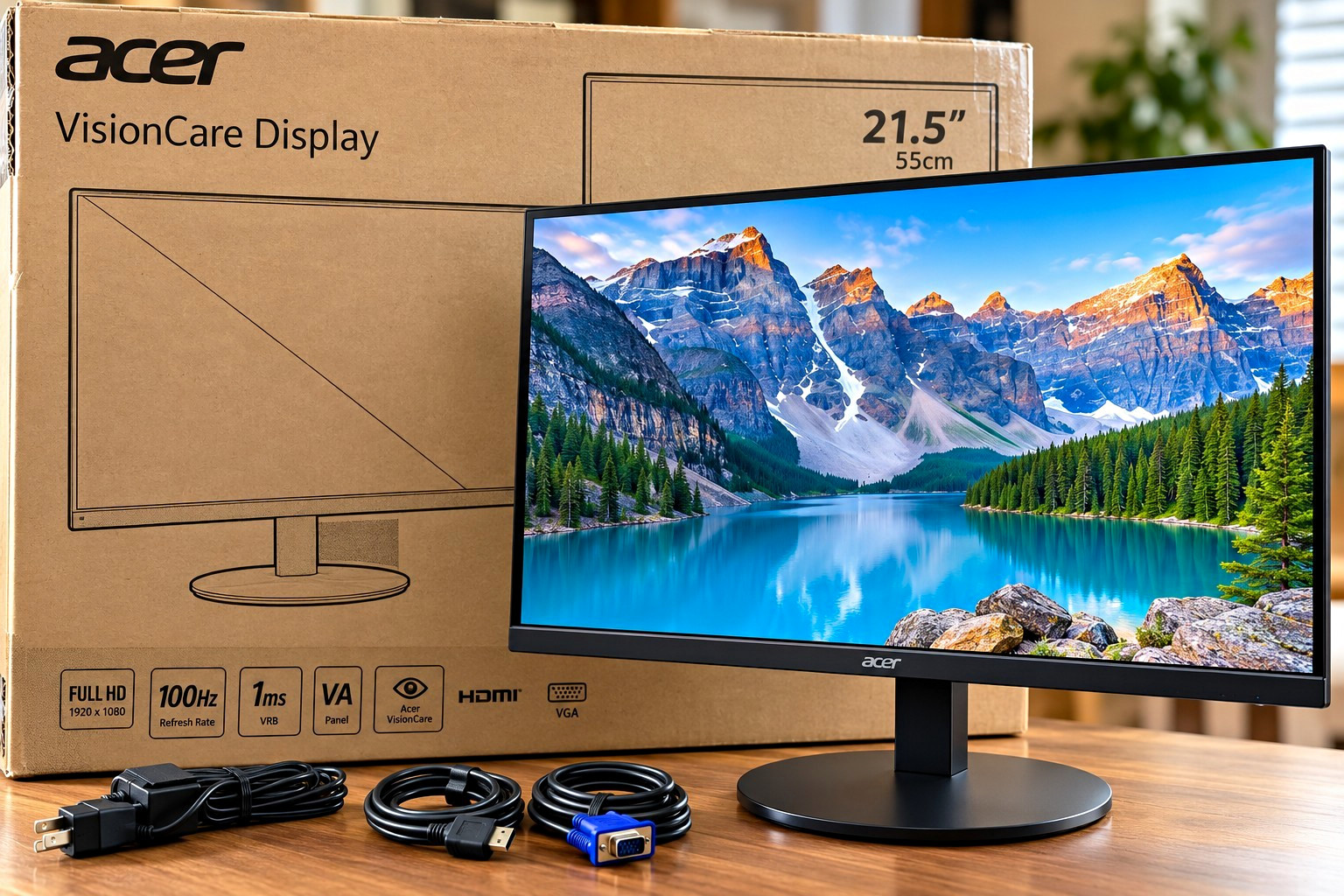 ACER KB220Q H2bi 21.5" FULL HD MONITOR – NEW IN ORIGINAL BOX