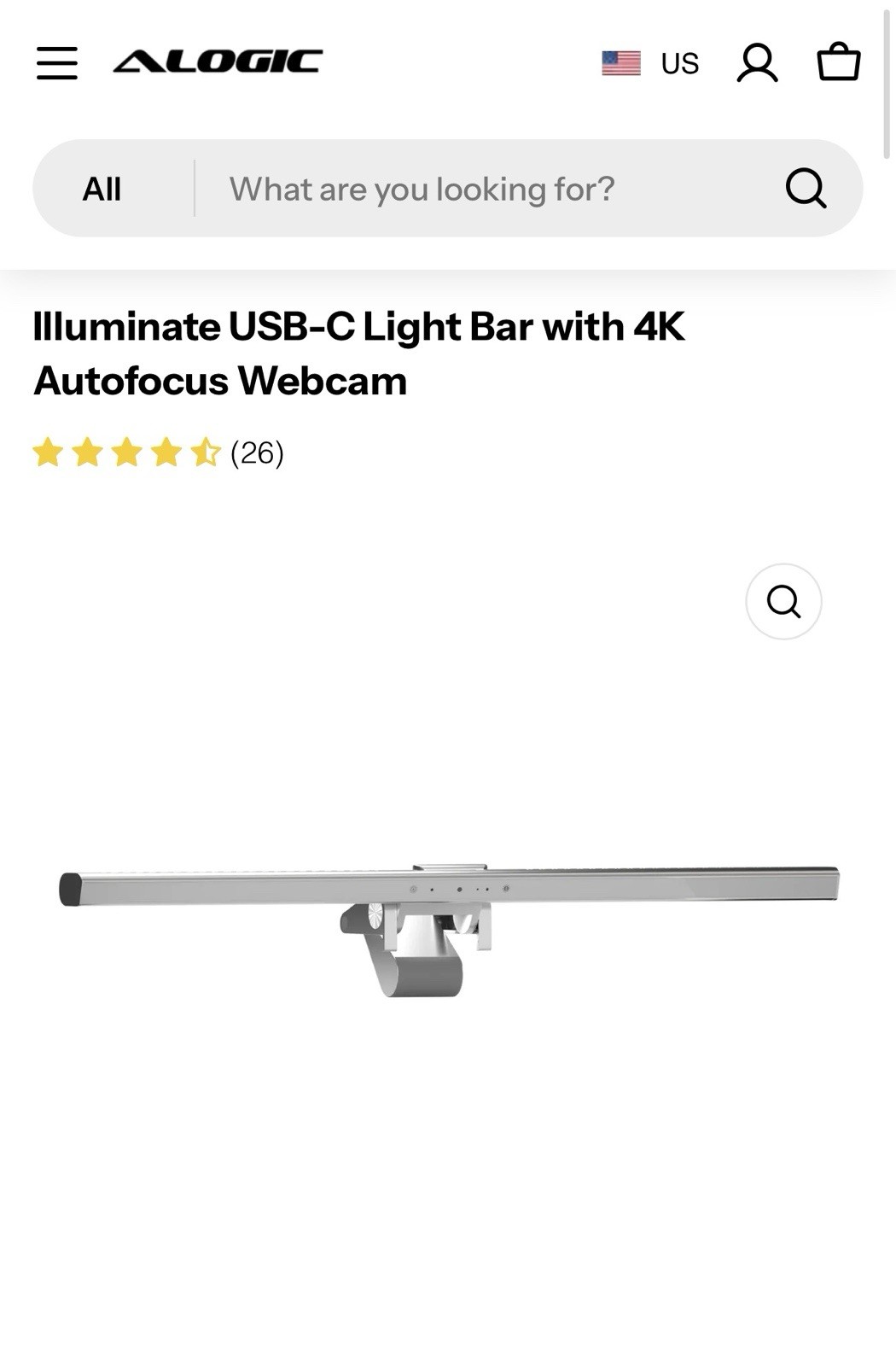 Alogic: Illuminate USB-C Light Bar with 4K Autofocus Webcam