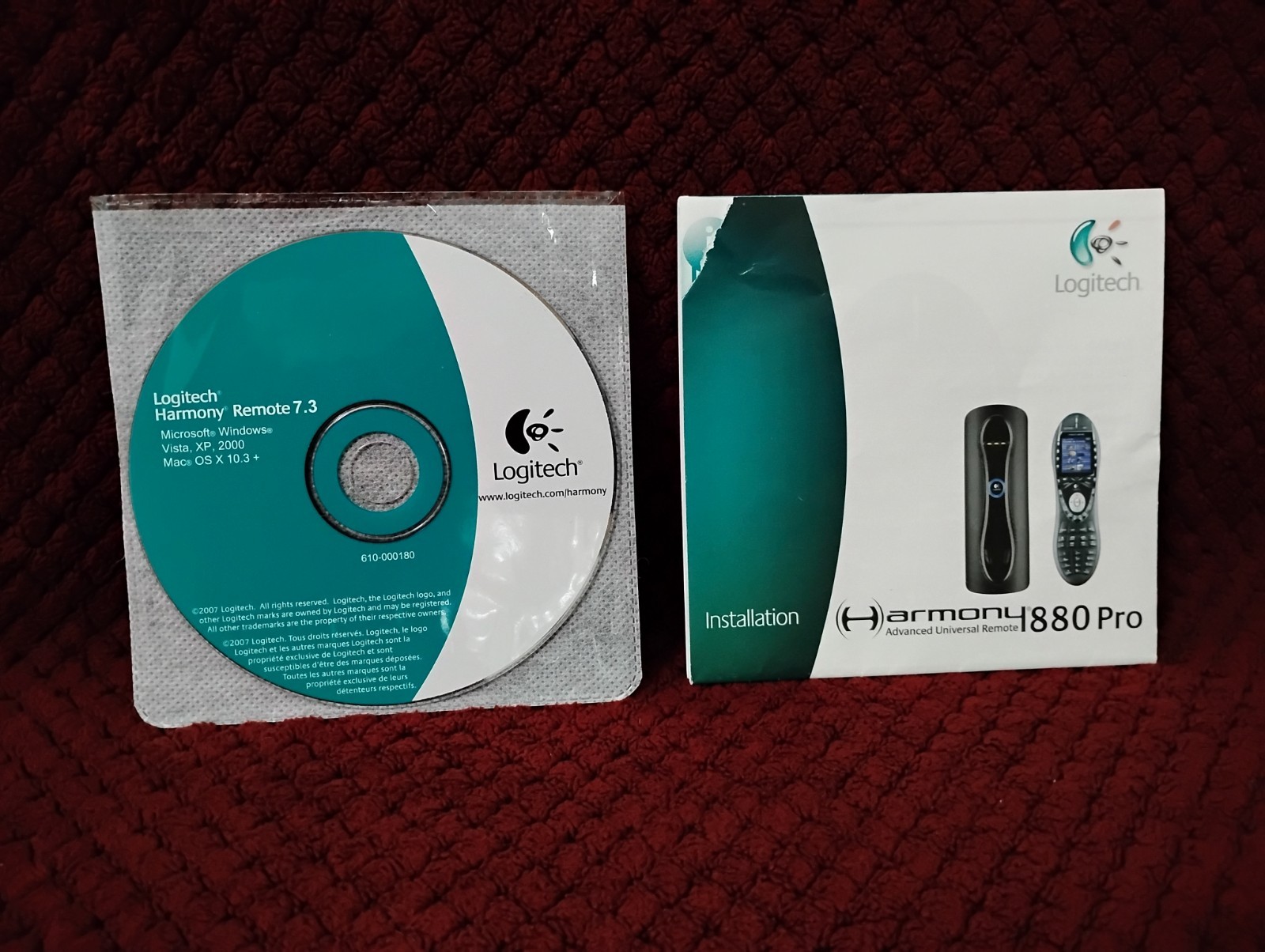 PC Software CD Disc Logitech Harmony Remote 7.3 Software CD, And Book, (O2)