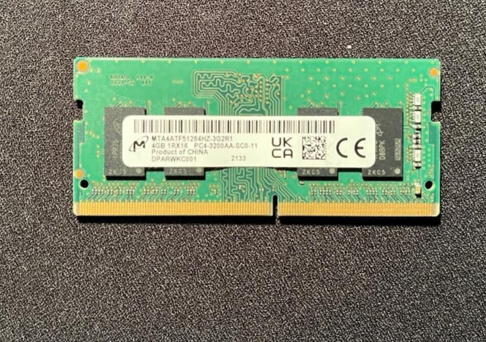 Micron 4GB Laptop Memory – 1x4GB DDR4  PC4-3200 SODIMM - 2