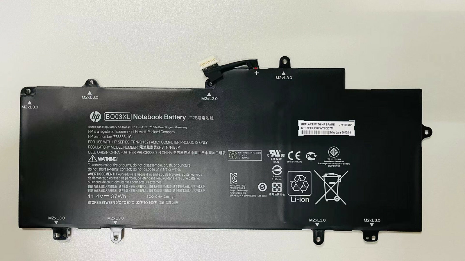 BO03XL battery for HP 14-X 14-X013DX 14-X015W 14-X015WM B003XL BO03 new
