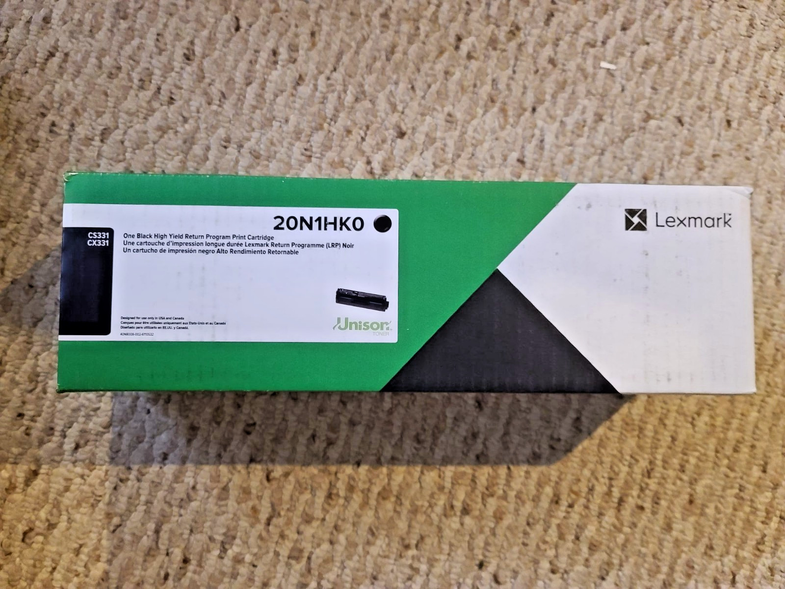 Lexmark 20N1HK0 BLACK Print Cartridge for CS331/CX331 OPEN BOX NEW NEVER USED